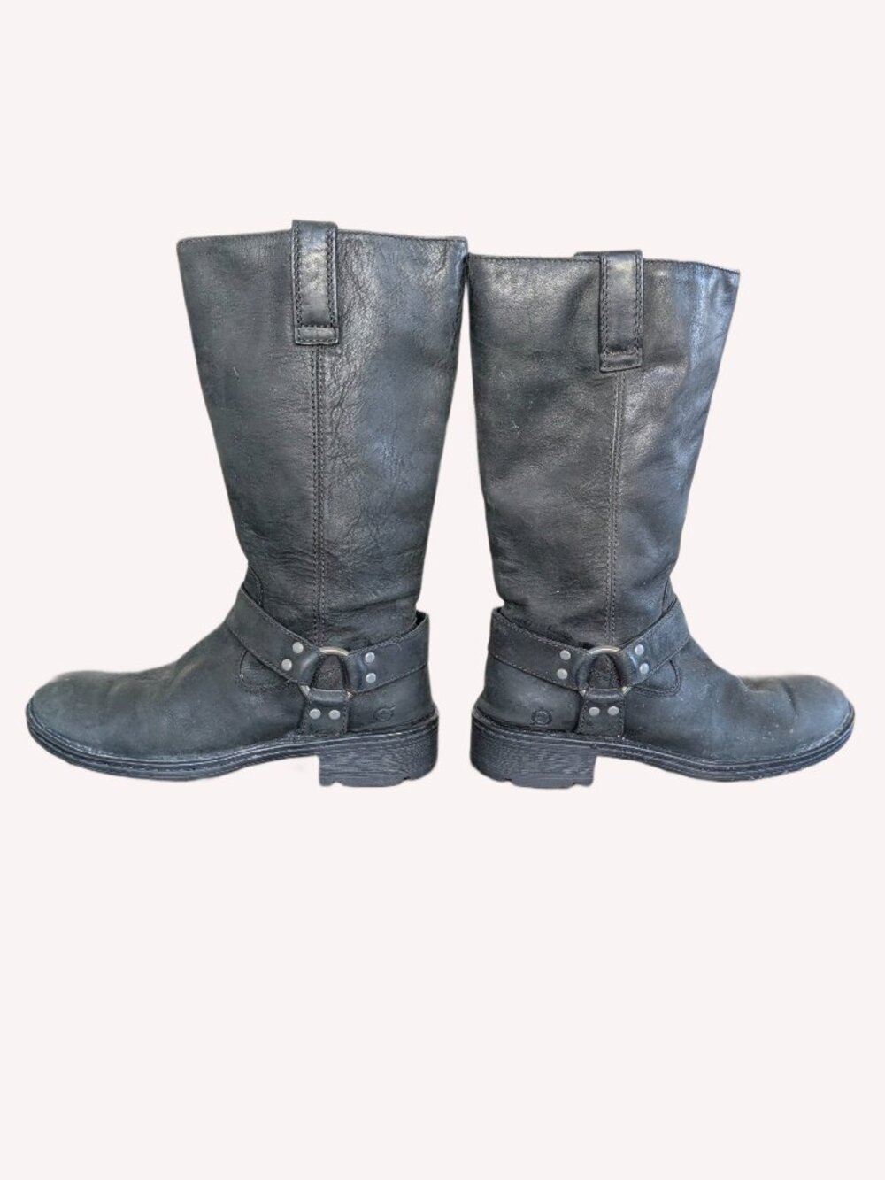 Born Black Leather Women's Pull On Motorcycle Boots - Size 8.5 - Picture 6 of 13